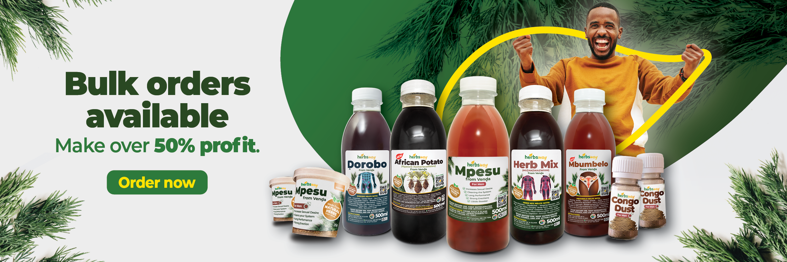Herbsway products, promoting bulk orders and profit margins.